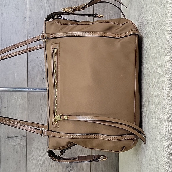 MZ Wallace Brown Nylon Leather Shoulder Bag - Picture 3 of 13